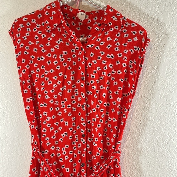 BILLABONG Little Flirt Havana Red Maxi Dress Size S Red Floral Button-Up Dress - Picture 3 of 8